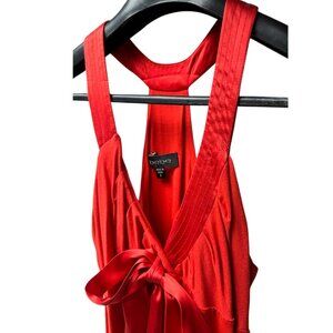 Women's Dress, Red Mini Dress w/ Satin Ribbon Detail, Bebe Size S